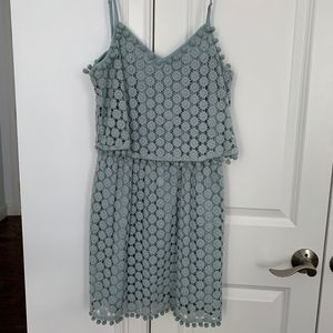 Tularosa - Light Blue Lace Tassle Sleeveless Dress